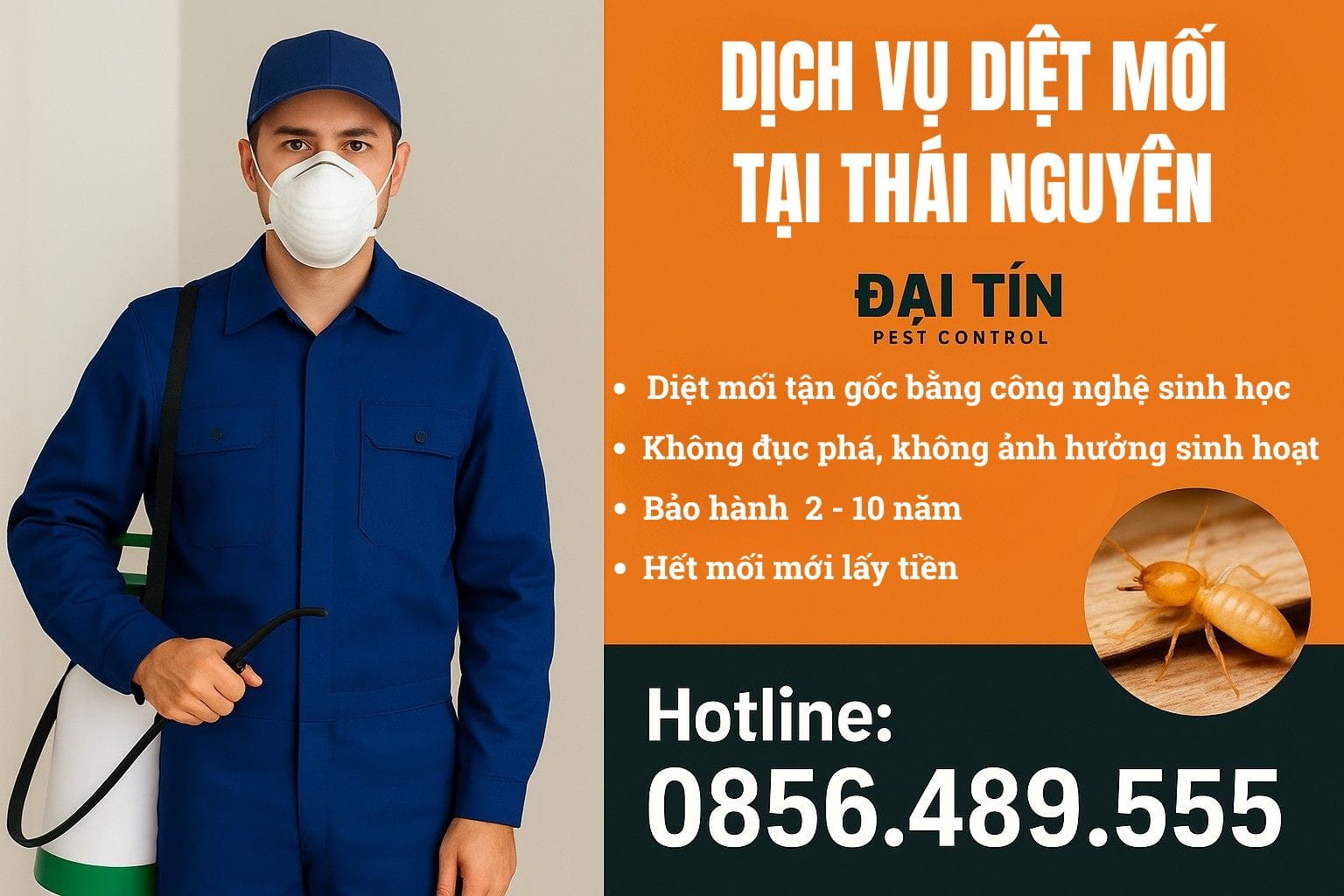 Đại Tín – Dẫn đầu dịch vụ diệt mối tại Thái Nguyên uy tín, giá tốt