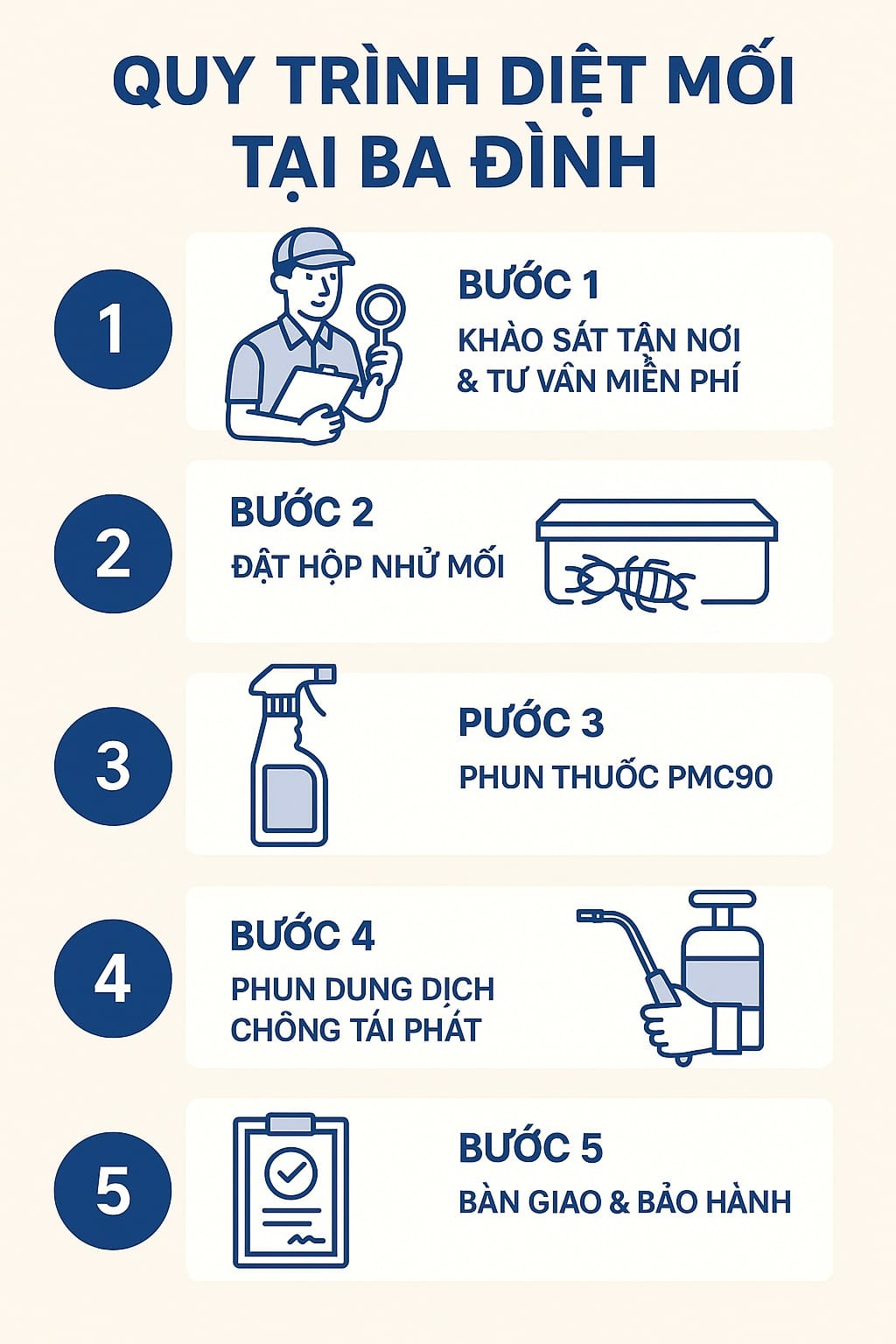 Quy trình diệt mối tại Ba Đình của Đại Tín Pest Control