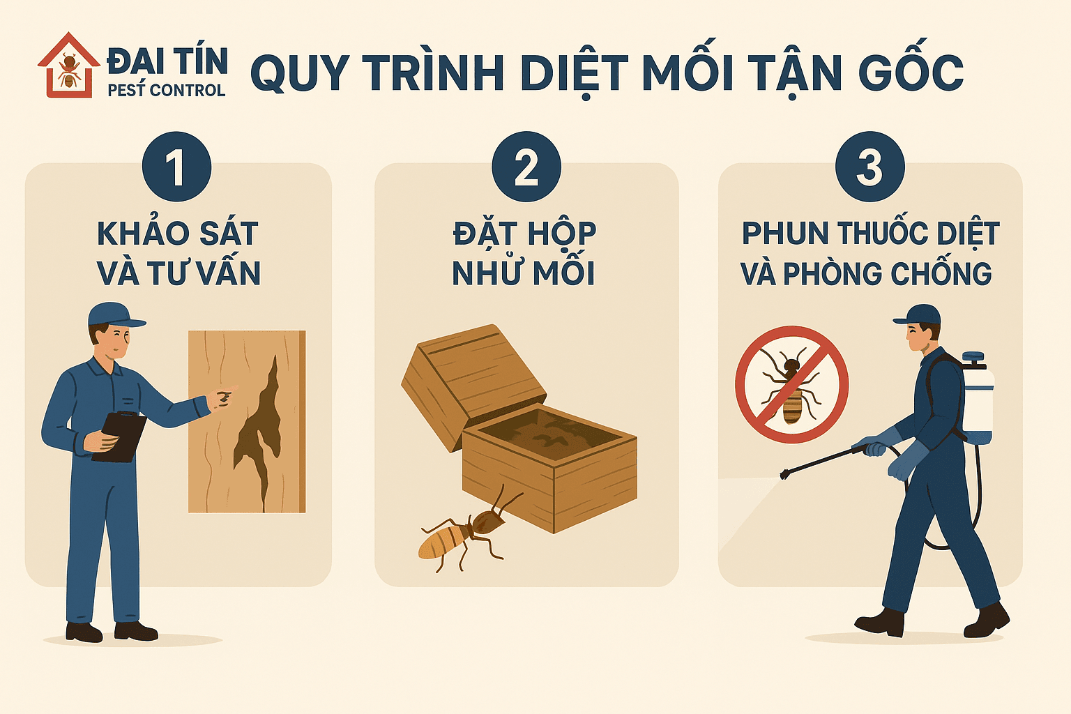 Quy trinh diệt mối tại Hai Bà Trưng